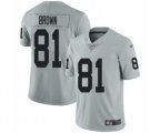 Oakland Raiders #81 Tim Brown Limited Silver Inverted Legend Football Jersey