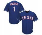 Texas Rangers #1 Elvis Andrus Replica Royal Blue Alternate 2 Cool Base Baseball Jersey