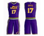 Utah Jazz #17 Ed Davis Swingman Purple Basketball Suit Jersey
