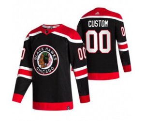 Chicago Blackhawks Custom Black 2020-21 Reverse Retro Alternate Hockey Jersey