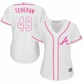 Women Atlanta Braves #49 Julio Teheran Replica White Fashion Cool Base MLB Jersey