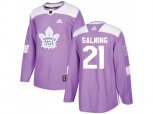 Toronto Maple Leafs #21 Borje Salming Purple Authentic Fights Cancer Stitched NHL Jersey