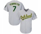 Oakland Athletics #7 Cliff Pennington Replica Grey Road Cool Base Baseball Jersey