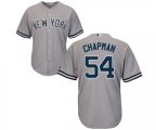 New York Yankees #54 Aroldis Chapman Replica Grey Road MLB Jersey