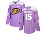Adidas Anaheim Ducks #15 Ryan Getzlaf Purple Authentic Fights Cancer Stitched NHL Jersey