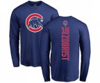 MLB Nike Chicago Cubs #18 Ben Zobrist Royal Blue Backer Long Sleeve T-Shirt