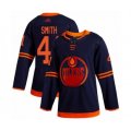 Edmonton Oilers #41 Mike Smith Authentic Navy Blue Alternate Hockey Jersey