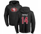 San Francisco 49ers #14 Y.A. Tittle Black Name & Number Logo Pullover Hoodie
