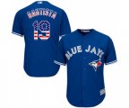 Toronto Blue Jays #19 Jose Bautista Replica Royal Blue USA Flag Fashion Baseball Jersey