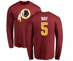 Washington Redskins #5 Tress Way Maroon Name & Number Logo Long Sleeve T-Shirt