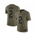 Carolina Panthers #2 D. Moore 2022 Olive Salute To Service Limited Stitched Jersey