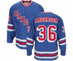 CCM New York Rangers #36 Glenn Anderson Authentic Royal Blue Heroes of Hockey Alumni Throwback NHL Jersey