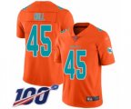 Miami Dolphins #45 Mike Hull Limited Orange Inverted Legend 100th Season Football Jersey