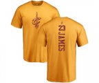 Cleveland Cavaliers #23 LeBron James Gold One Color Backer T-Shirt