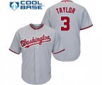 Washington Nationals #3 Michael Taylor Replica Grey Road Cool Base Baseball Jersey