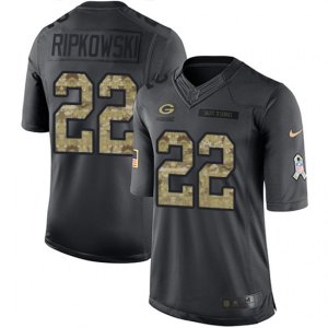 Green Bay Packers #22 Aaron Ripkowski Limited Black 2016 Salute to Service NFL Jersey
