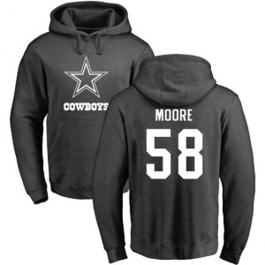 Dallas Cowboys #58 Damontre Moore Ash One Color Pullover Hoodie