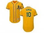 Oakland Athletics #10 Marcus Semien Gold Flexbase Authentic Collection MLB Jersey