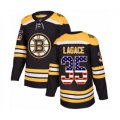 Boston Bruins #35 Maxime Lagace Authentic Black USA Flag Fashion Hockey Jersey