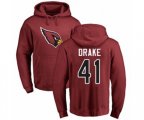 Arizona Cardinals #41 Kenyan Drake Maroon Name & Number Logo Pullover Hoodie