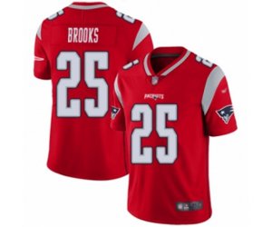 New England Patriots #25 Terrence Brooks Limited Red Inverted Legend Football Jersey