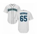 Seattle Mariners #65 Brandon Brennan Authentic White Home Cool Base Baseball Player Jersey