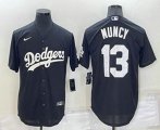 Los Angeles Dodgers #13 Max Muncy Black Turn Back The Clock Stitched Cool Base Jersey
