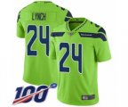 Seattle Seahawks #24 Marshawn Lynch Limited Green Rush Vapor Untouchable 100th Season Football Jersey