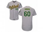 Oakland Athletics #60 Andrew Triggs Grey Flexbase Authentic Collection MLB Jersey