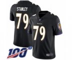 Baltimore Ravens #79 Ronnie Stanley Black Alternate Vapor Untouchable Limited Player 100th Season Football Jersey