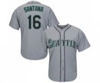 Seattle Mariners #16 Domingo Santana Replica Grey Road Cool Base Baseball Jersey