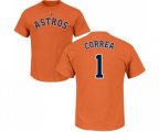 Houston Astros #1 Carlos Correa Orange Name & Number T-Shirt