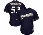Milwaukee Brewers #53 Brandon Woodruff Replica Navy Blue Alternate Cool Base Baseball Jersey
