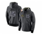 Cincinnati Bengals #15 John Ross Stitched Black Anthracite Salute to Service Player Performance Hoodie