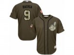 Cleveland Indians #9 Carlos Baerga Replica Green Salute to Service MLB Jersey