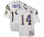 Los Angeles Chargers #14 Dan Fouts Authentic White With 50TH Anniversary Patch Throwback Football Jersey