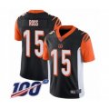 Cincinnati Bengals #15 John Ross Black Team Color Vapor Untouchable Limited Player 100th Season Football Jersey