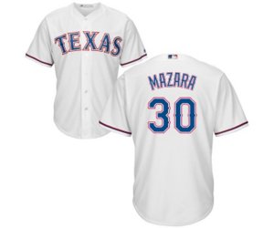 Texas Rangers #30 Nomar Mazara Replica White Home Cool Base MLB Jersey