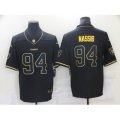 Oakland Raiders #94 Carl Nassib Black Gold Nike Throwback Limited Jerseys
