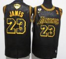 Los Angeles Lakers #23 LeBron James Nike Black Champions Jersey