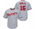 Washington Nationals #16 Victor Robles Replica Grey Road Cool Base Baseball Jersey
