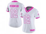 Women Chicago Bears #12 Allen Robinson White Pink Stitched NFL Limited Rush Fashion Jersey