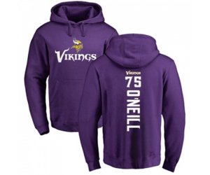 Minnesota Vikings #75 Brian O\'Neill Purple Backer Pullover Hoodie