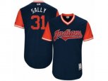 Cleveland Indians #31 Danny Salazar Sally Authentic Navy Blue 2017 Players Weekend MLB Jersey
