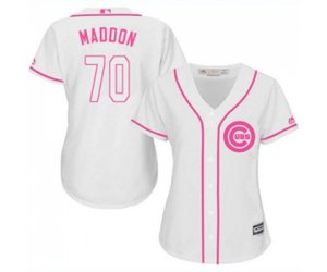 Women\'s Chicago Cubs #70 Joe Maddon Authentic White Fashion Baseball Jersey