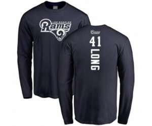 Los Angeles Rams #41 David Long Navy Blue Backer Long Sleeve T-Shirt