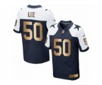 Dallas Cowboys #50 Sean Lee Limited Navy Gold Throwback Alternate NFL Jersey