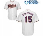 Minnesota Twins #15 Glen Perkins Replica White Home Cool Base Baseball Jersey