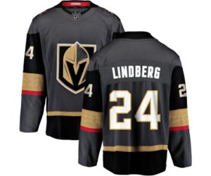 Vegas Golden Knights #24 Oscar Lindberg Authentic Black Home Fanatics Branded Breakaway NHL Jersey