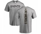 New Orleans Saints #35 Marcus Sherels Ash Backer T-Shirt